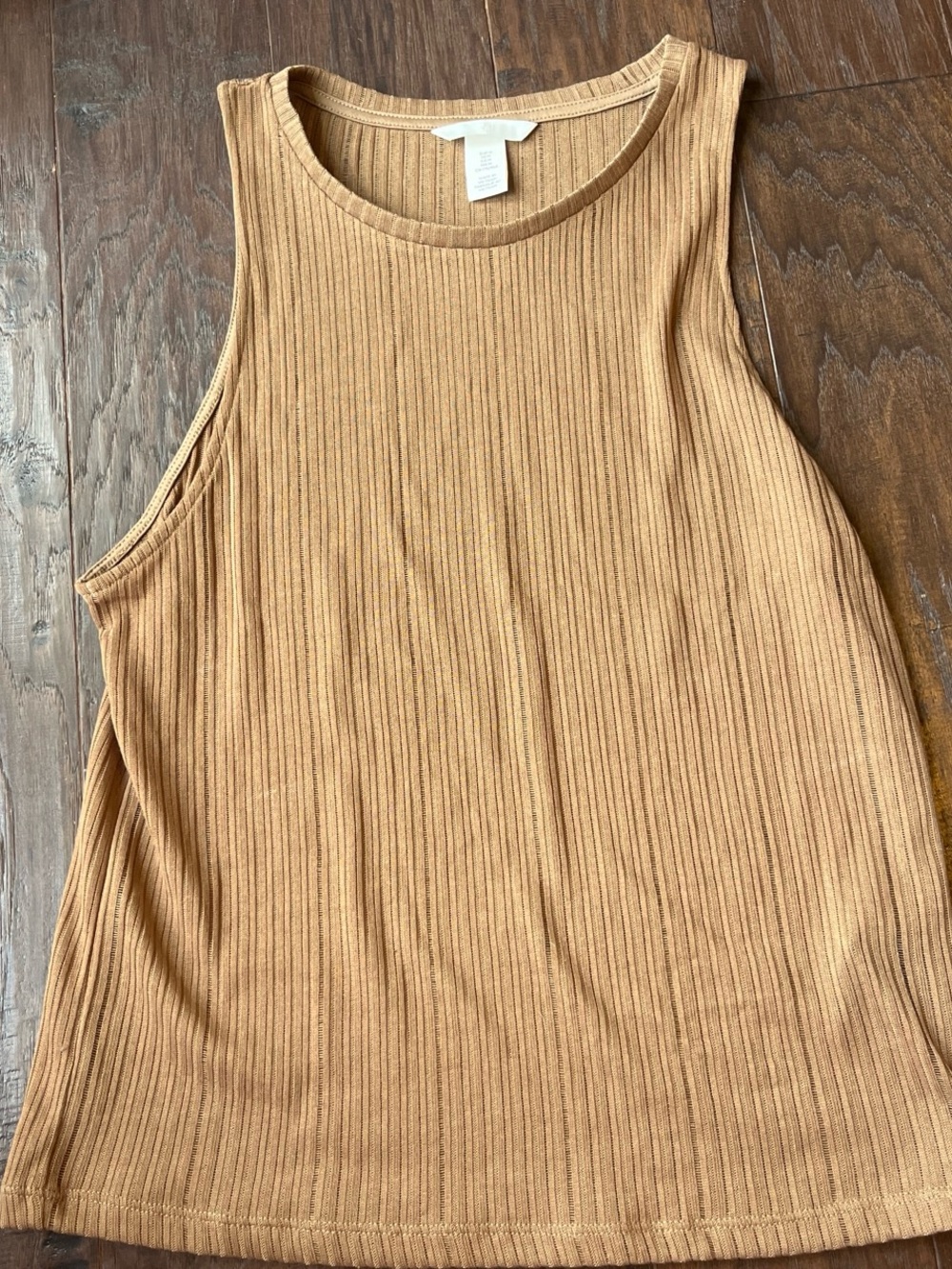 H&M Ribbed Tank Top in Camel Tan